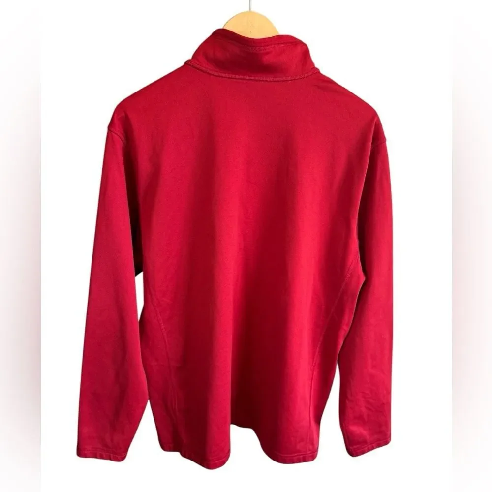 The North Face Men’s Red Logo Quarter-Zip Sweatshirt Fleece Pullover, XL